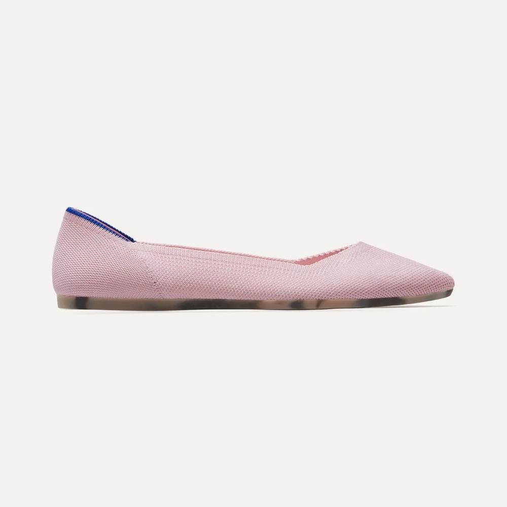 Blush fabric pointed-toe flats